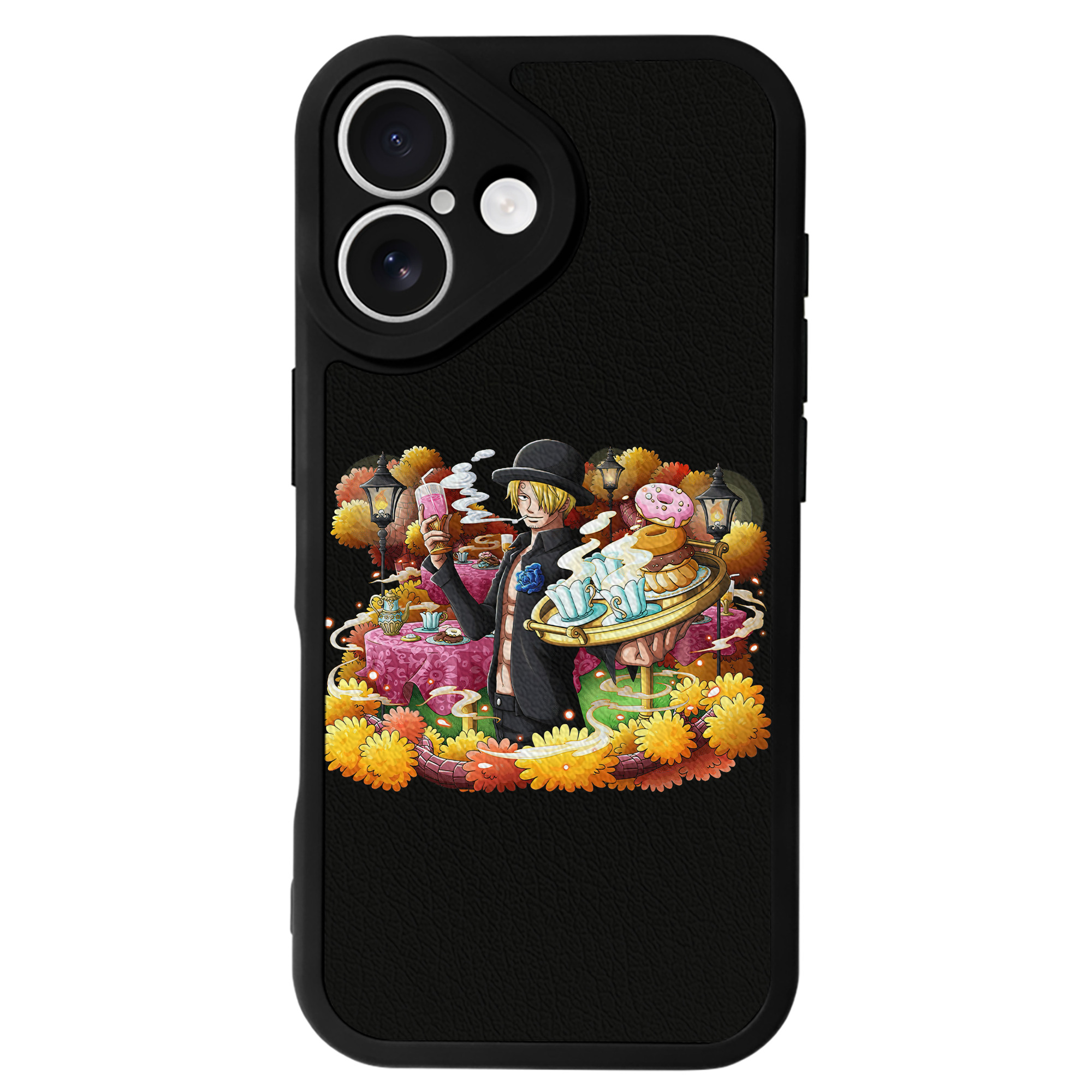 （画像用） ワンピース サンジ ONE PIECE Sanji 【iPhone 16シリーズ対応】シリコンスマホケース（レザー調） 材質：シリコン